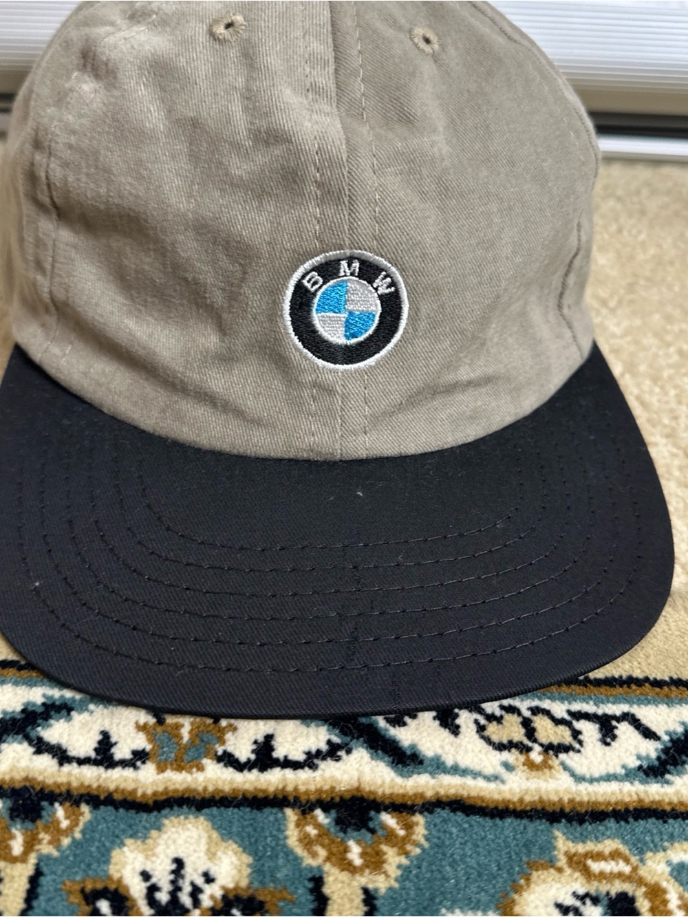 BMW Two-Tone Logo Cap in Khaki & Black